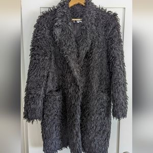 Elizabeth and James fuzzy black coat